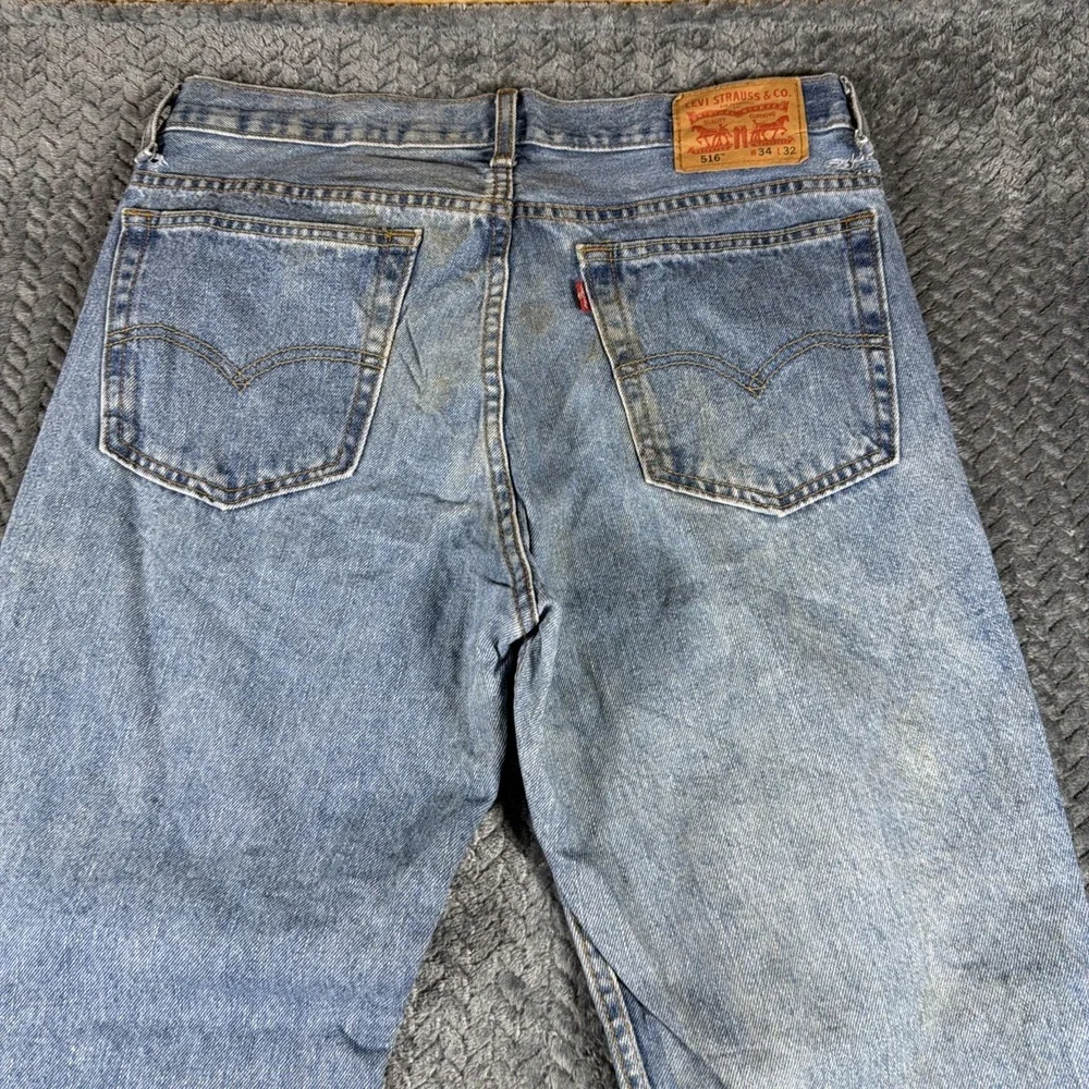 Levi's 516 Jeans Mens 34x32 Blue Fade Slim Straight Medium Wash‎
